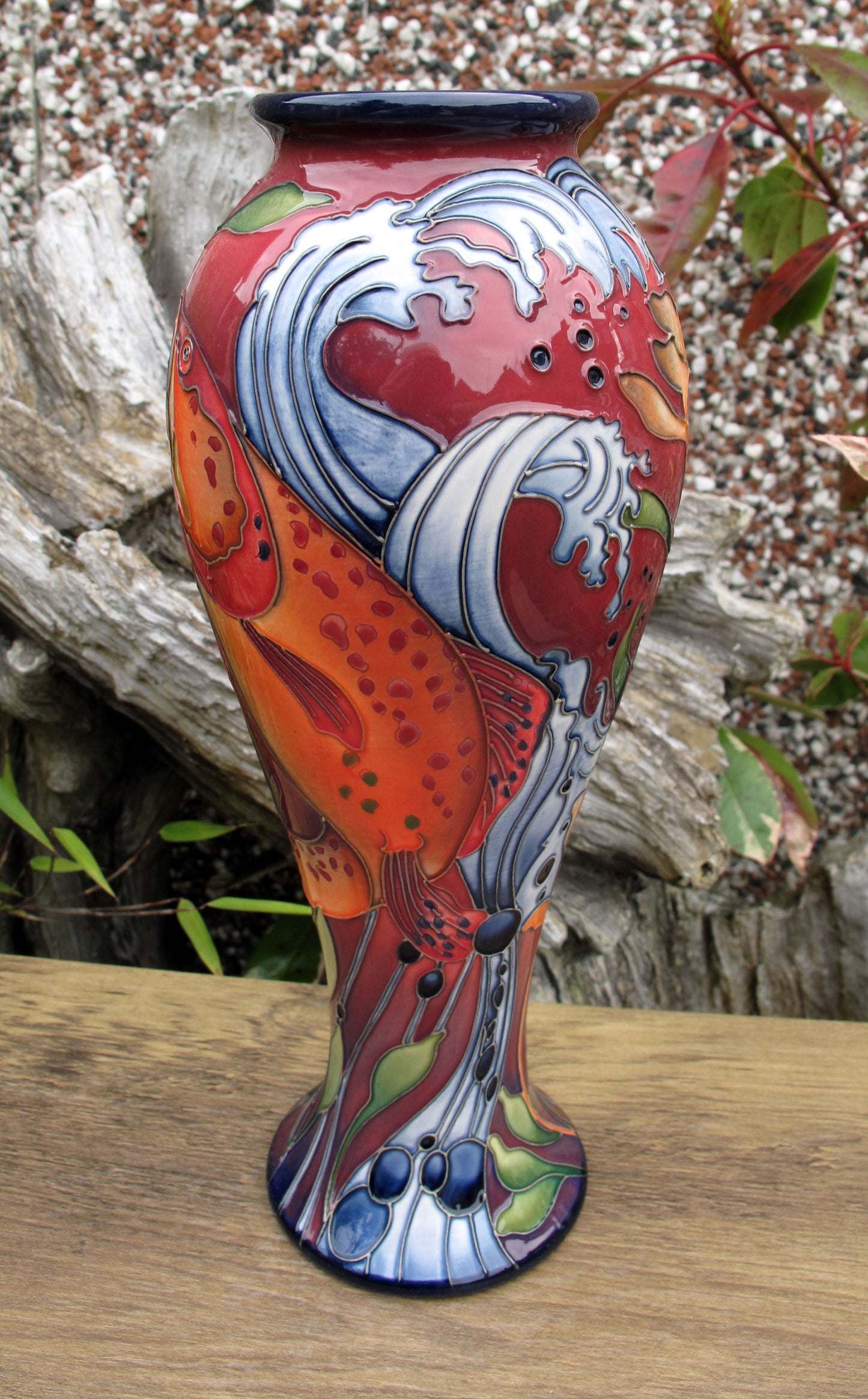 Moorcroft Very Rare FLAMBE RAINBOW TROUT 75/10 Vase Limited Edition 2/2 RRP £895