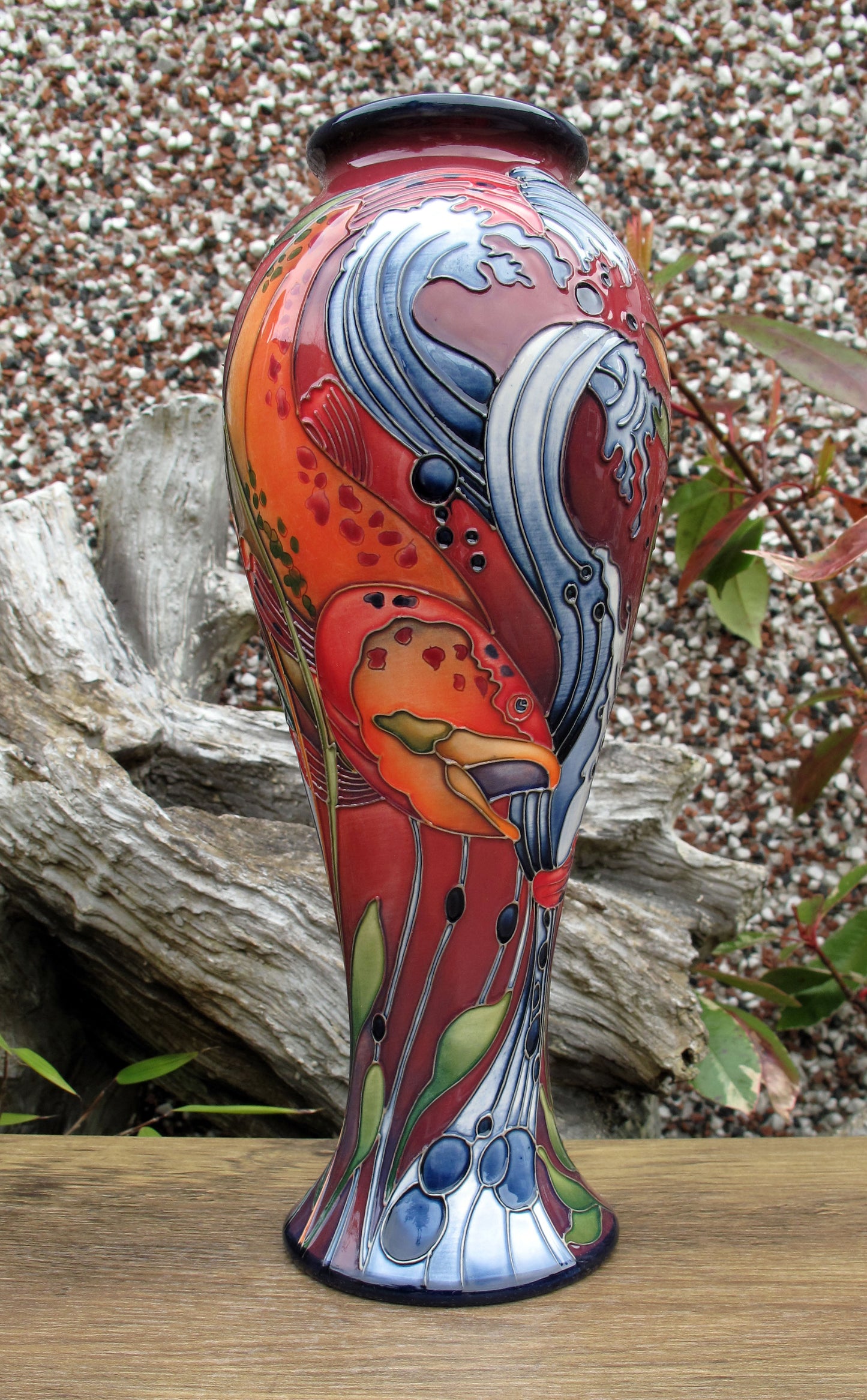 Moorcroft Very Rare FLAMBE RAINBOW TROUT 75/10 Vase Limited Edition 2/2 RRP £895
