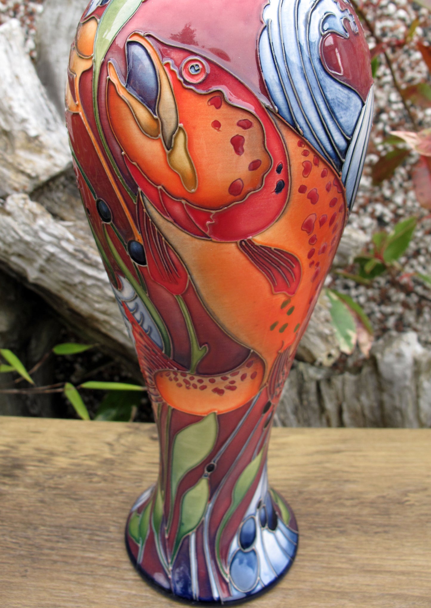 Moorcroft Very Rare FLAMBE RAINBOW TROUT 75/10 Vase Limited Edition 2/2 RRP £895