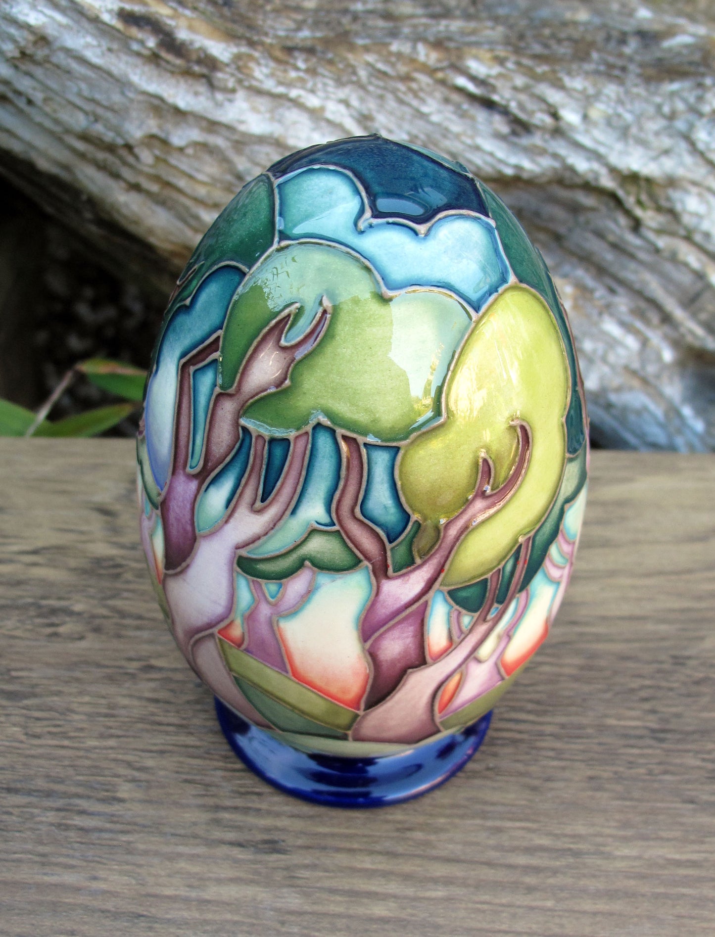 Moorcroft Exquisite COTTENAGE WOOD EGG Retail Price £540 Forest Trees