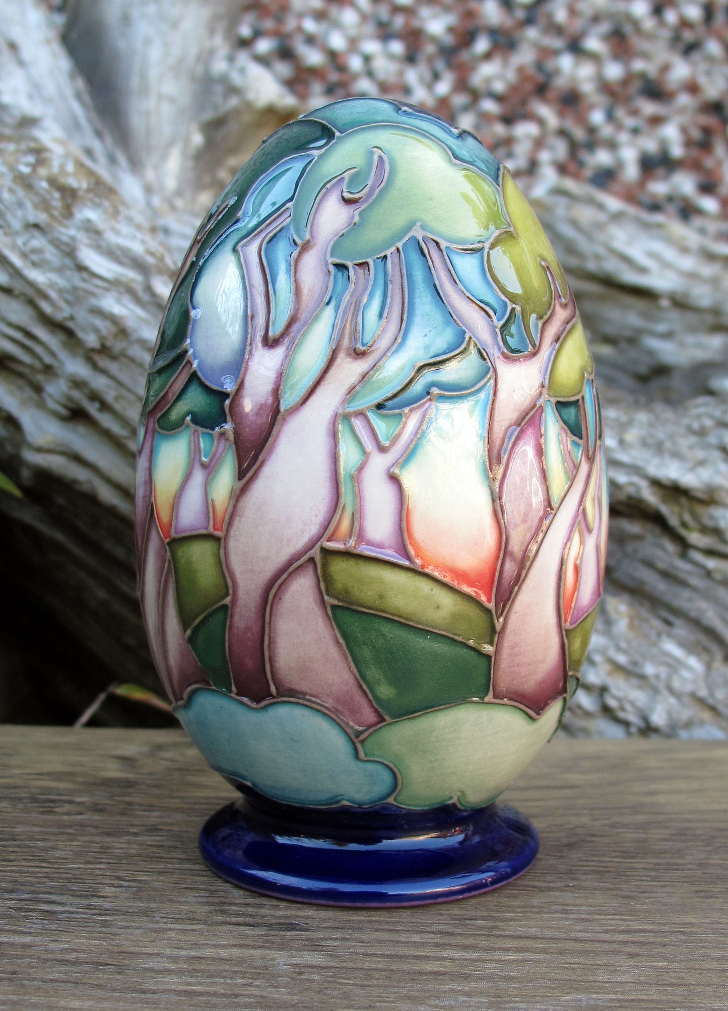 Moorcroft Exquisite COTTENAGE WOOD EGG Retail Price £540 Forest Trees