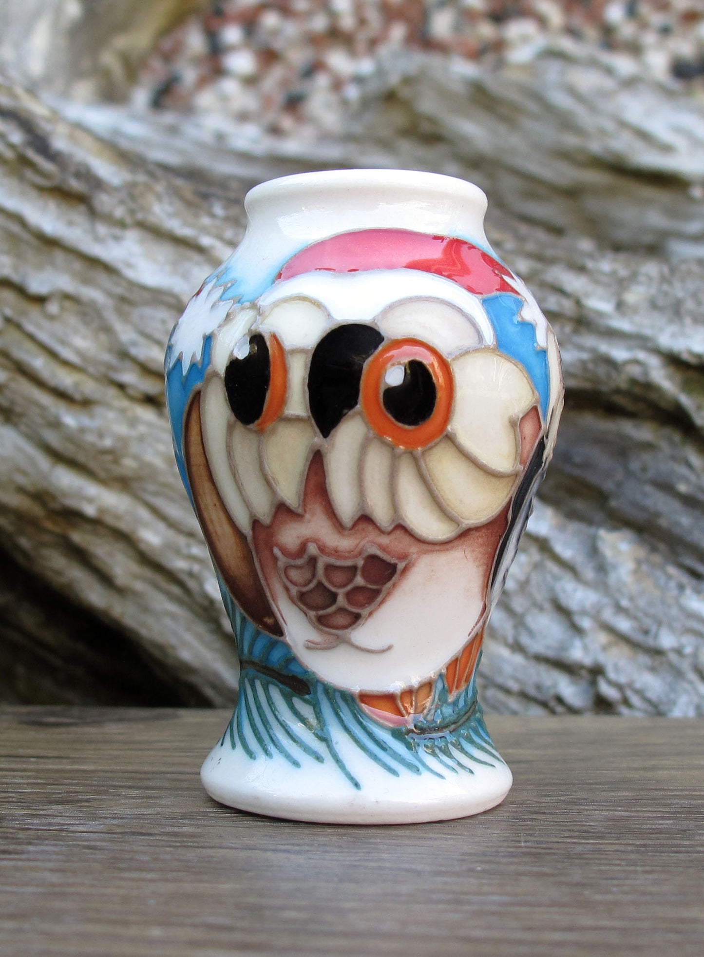 Moorcroft Exquisite OZZY'S CHRISTMAS Miniature Vase 46/2 Retail Price £245 Owl