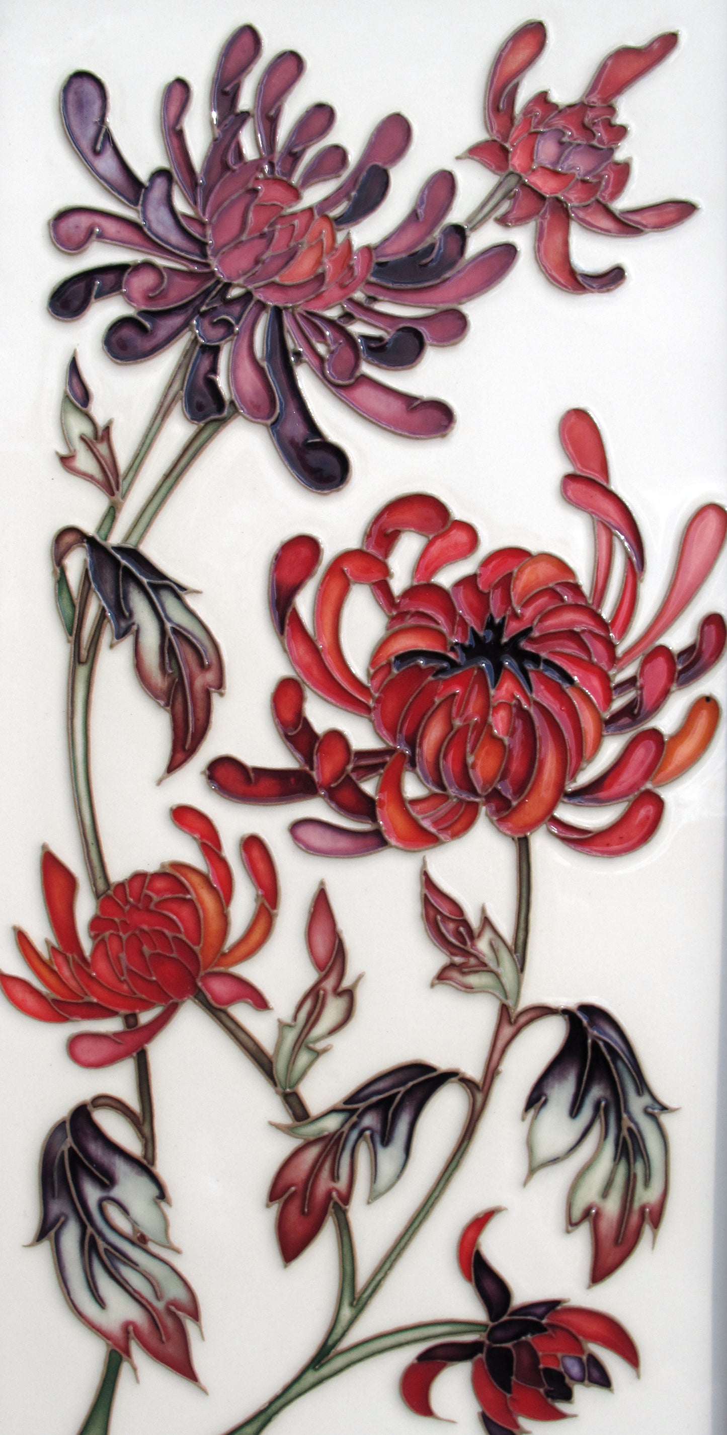 Moorcroft Rare CHRYSANTHE_MUM Plaque PLQ20 Number 2. RRP £435 Mothers Day 2025