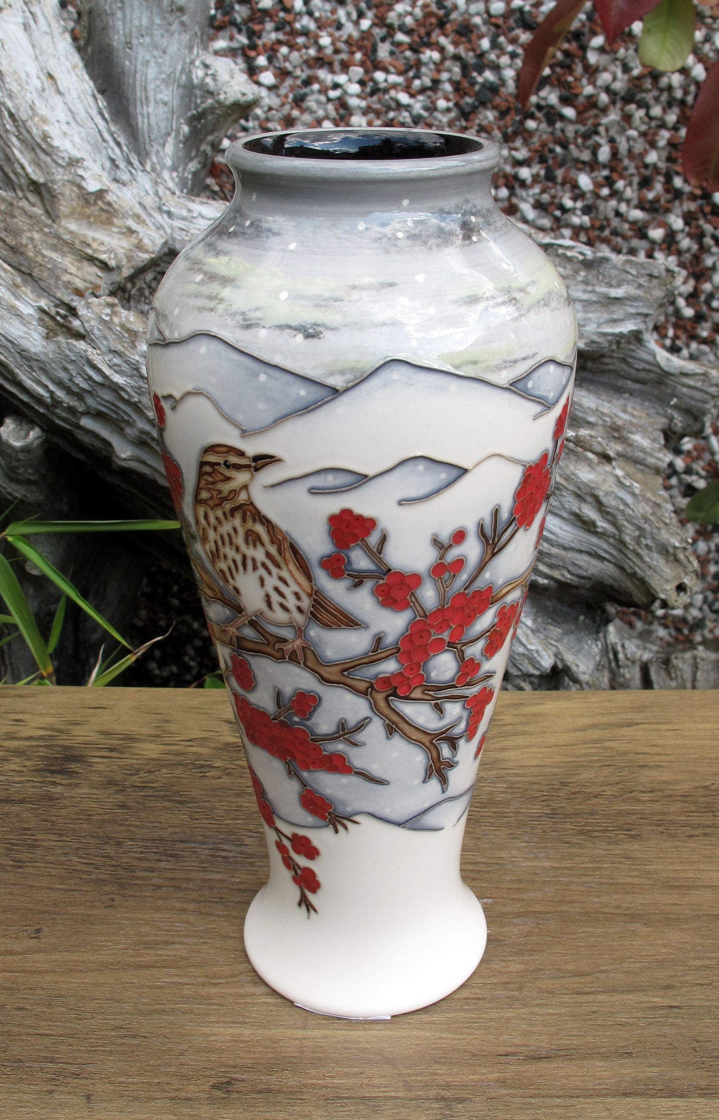 Moorcroft Very Rare REDWING Vase 122/8 Trial Date 7.3.25 Retail Price £980 BIRDS