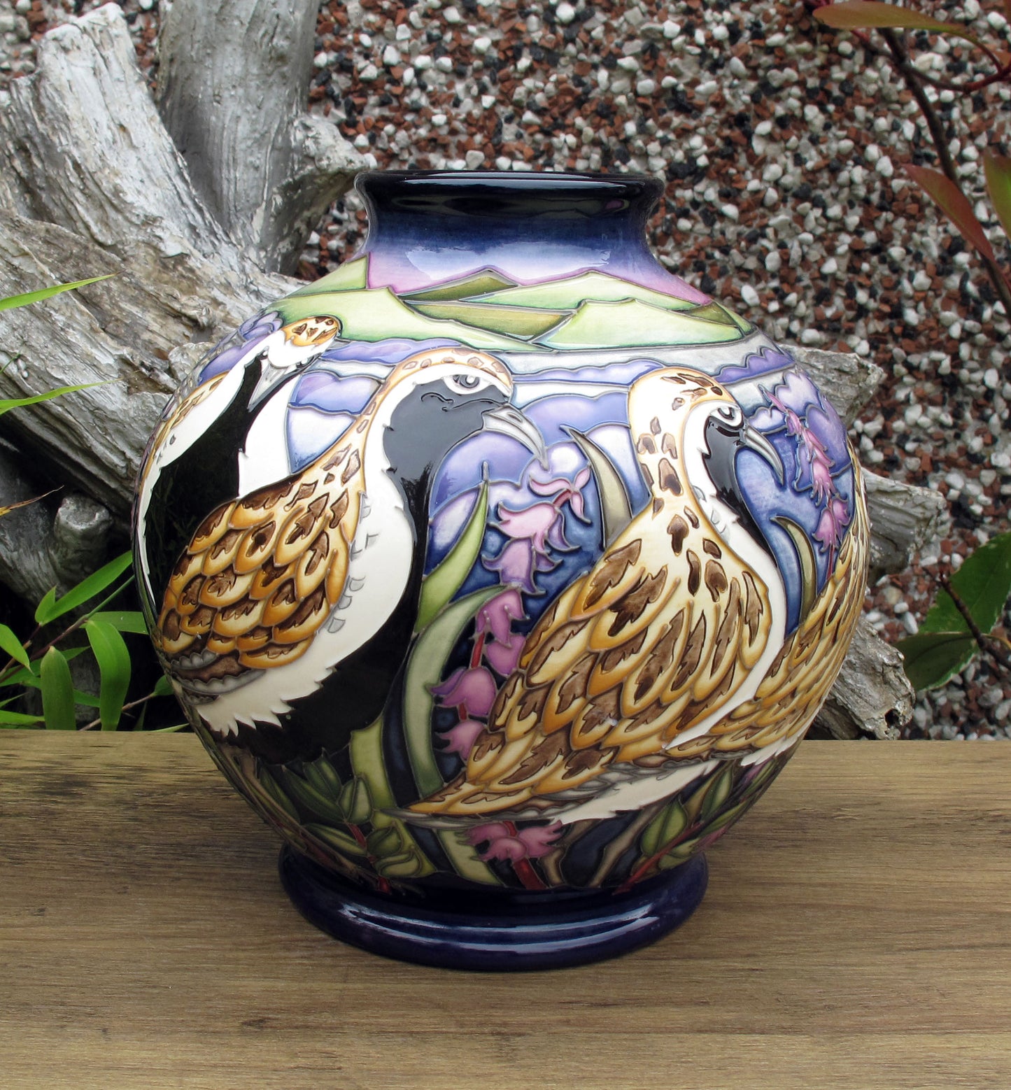 Moorcroft VERY RARE GOLDEN PLOVERS 41/7 Vase Trial 24.6.21 Retail Price £1795
