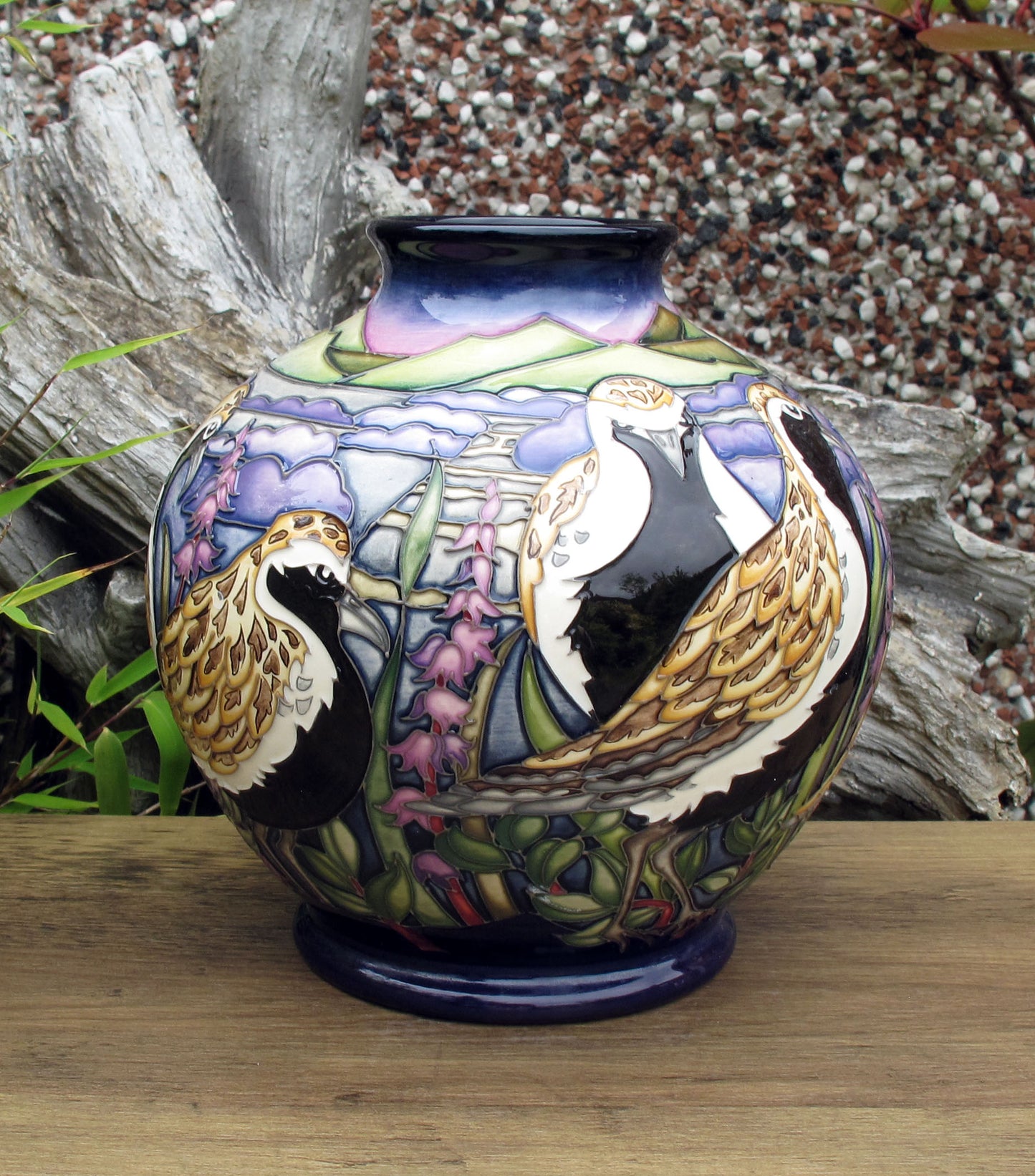 Moorcroft VERY RARE GOLDEN PLOVERS 41/7 Vase Trial 24.6.21 Retail Price £1795