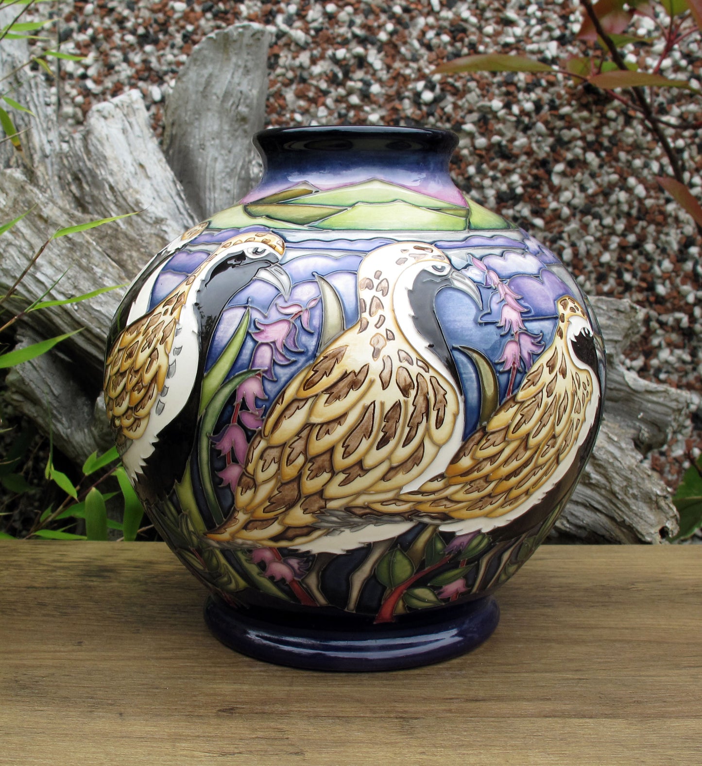 Moorcroft VERY RARE GOLDEN PLOVERS 41/7 Vase Trial 24.6.21 Retail Price £1795