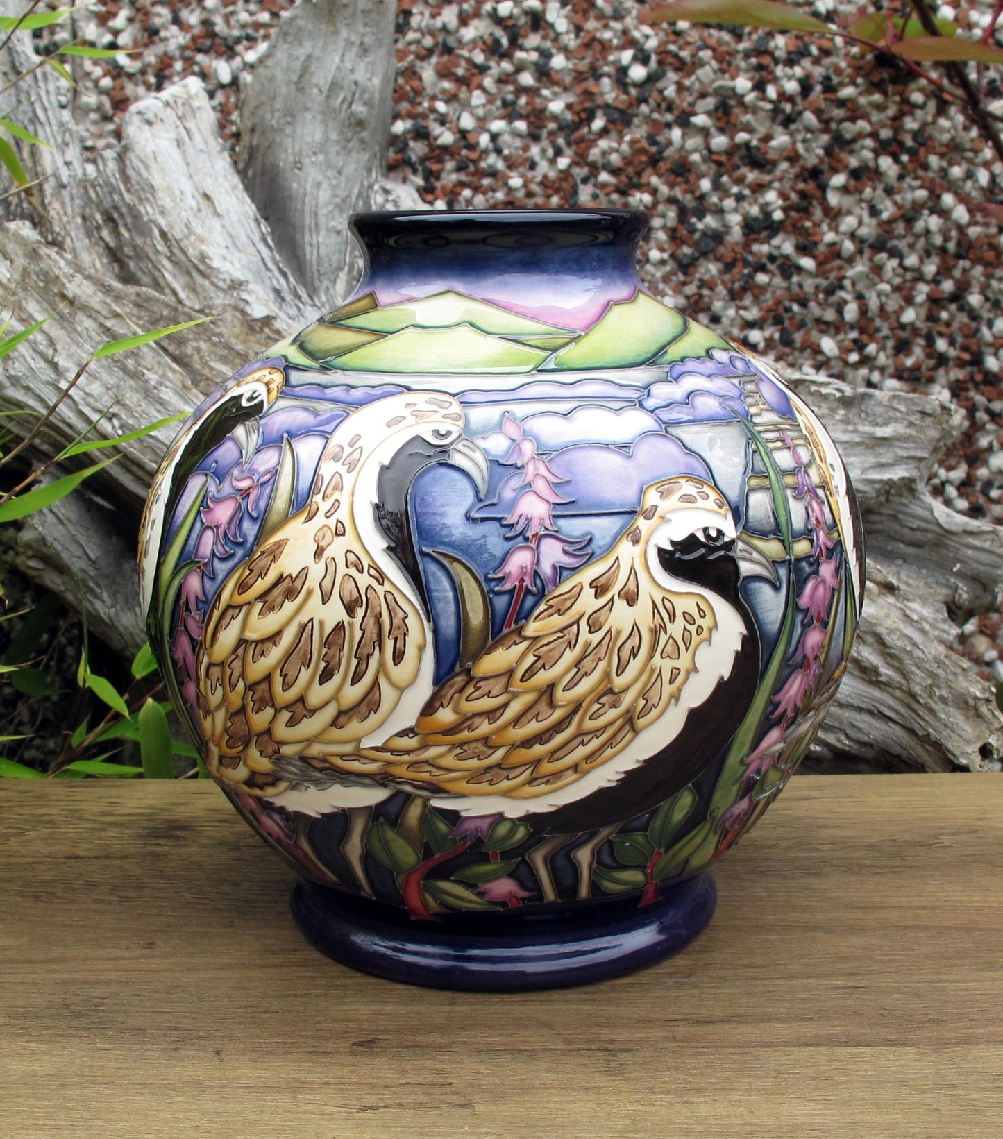 Moorcroft VERY RARE GOLDEN PLOVERS 41/7 Vase Trial 24.6.21 Retail Price £1795