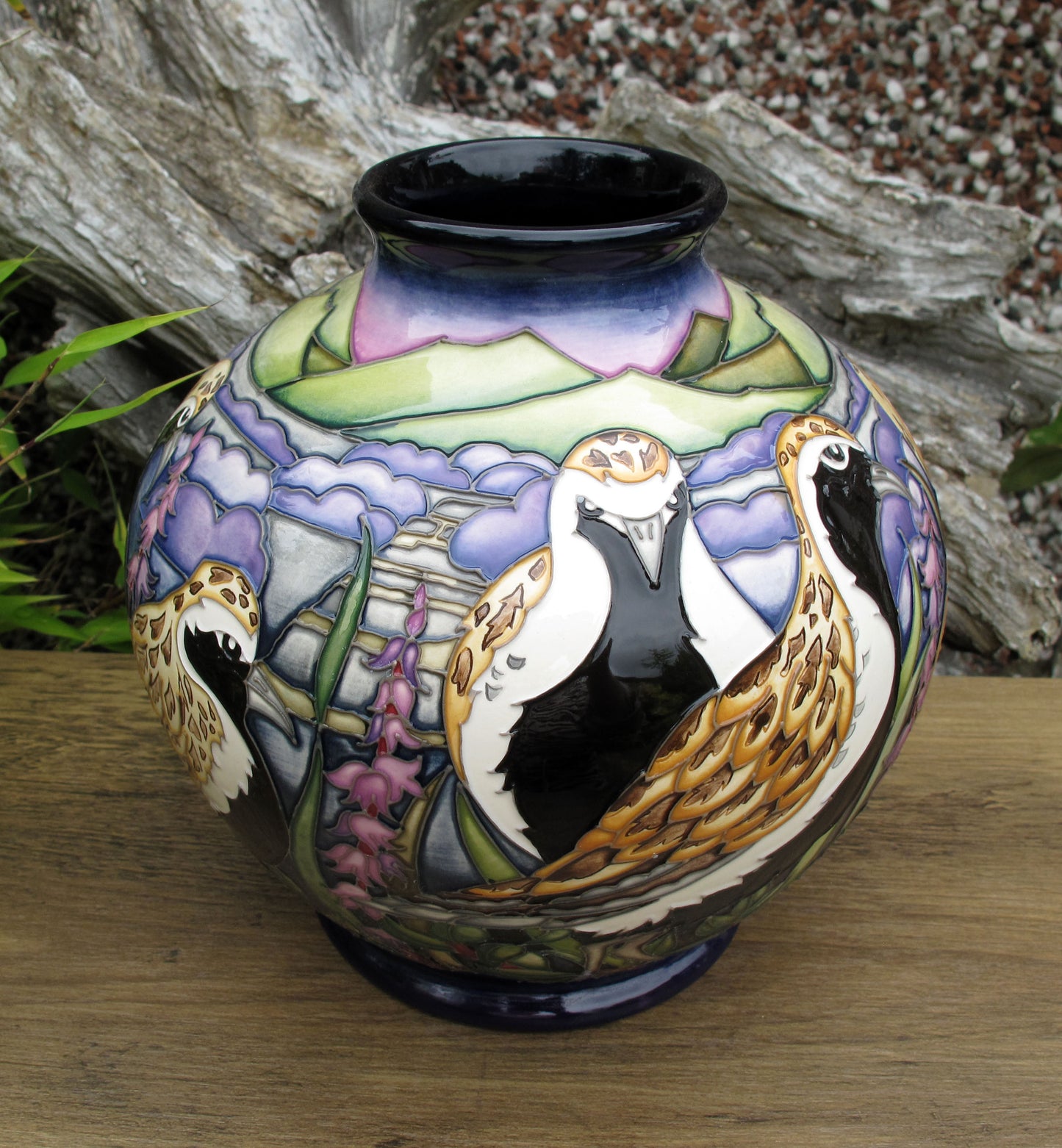 Moorcroft VERY RARE GOLDEN PLOVERS 41/7 Vase Trial 24.6.21 Retail Price £1795