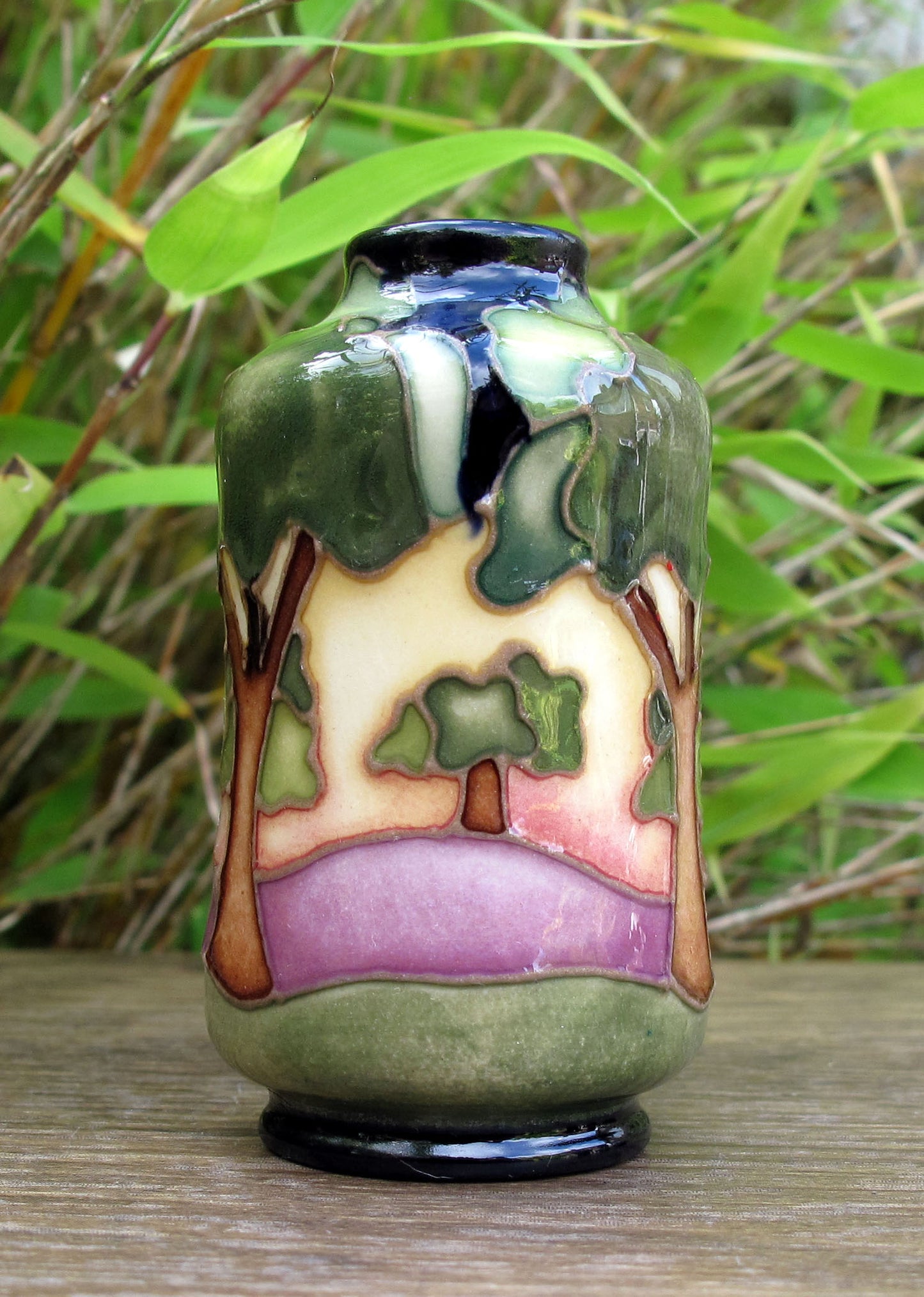 Moorcroft Exquisite KING'S WOOD Miniature Vase 98/2 Retail Price £147 R Bishop