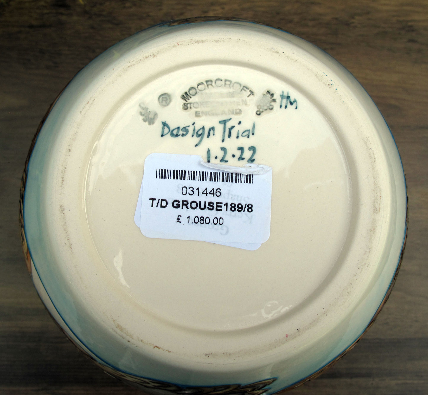 Moorcroft Exquisite RARE GROUSE Vase 189/8 Design Trial 1.2.22 Retail Price £1080