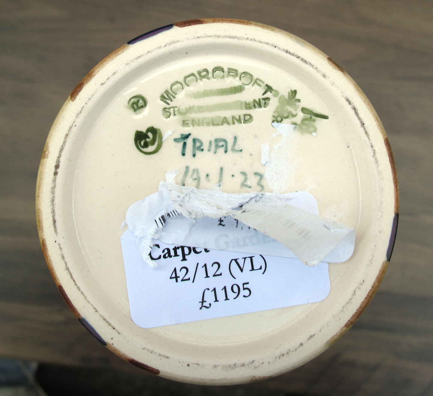 Moorcroft Rare CARPET GARDEN Vase 42/12 Trial Dated 19.1.23 Retail Price £1195