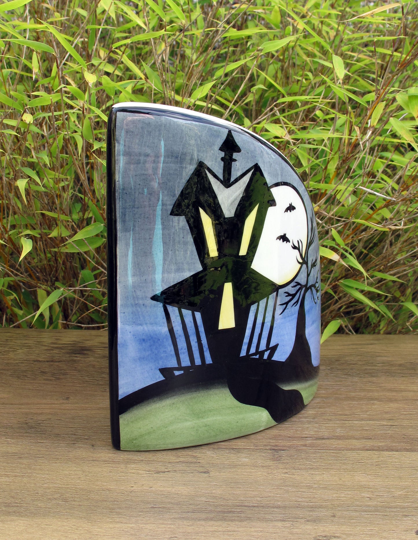 Lorna Bailey RARE PROTOTYPE HAUNTED HOUSE QUADRANT VASE OCTOBER 2003 Halloween