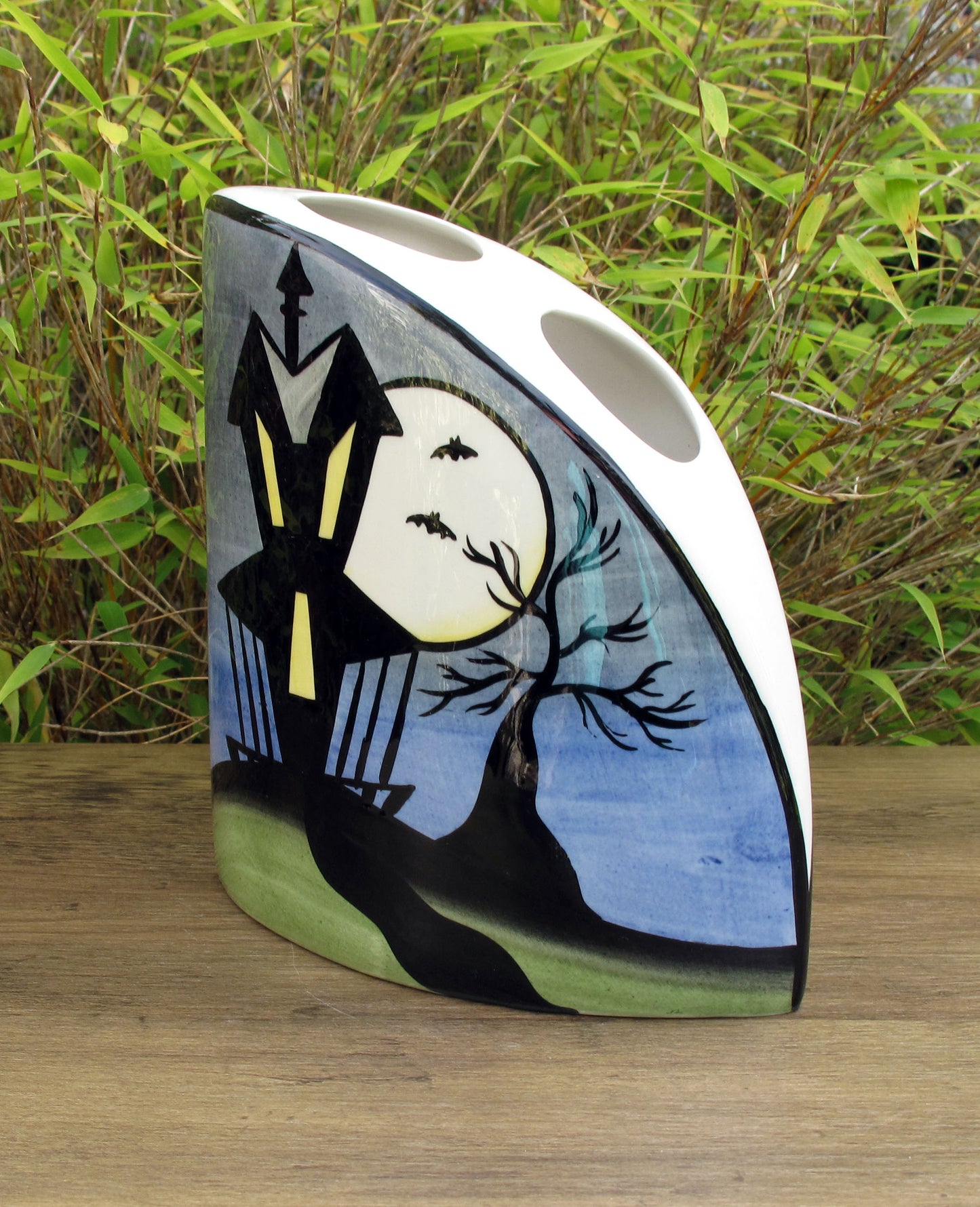 Lorna Bailey RARE PROTOTYPE HAUNTED HOUSE QUADRANT VASE OCTOBER 2003 Halloween