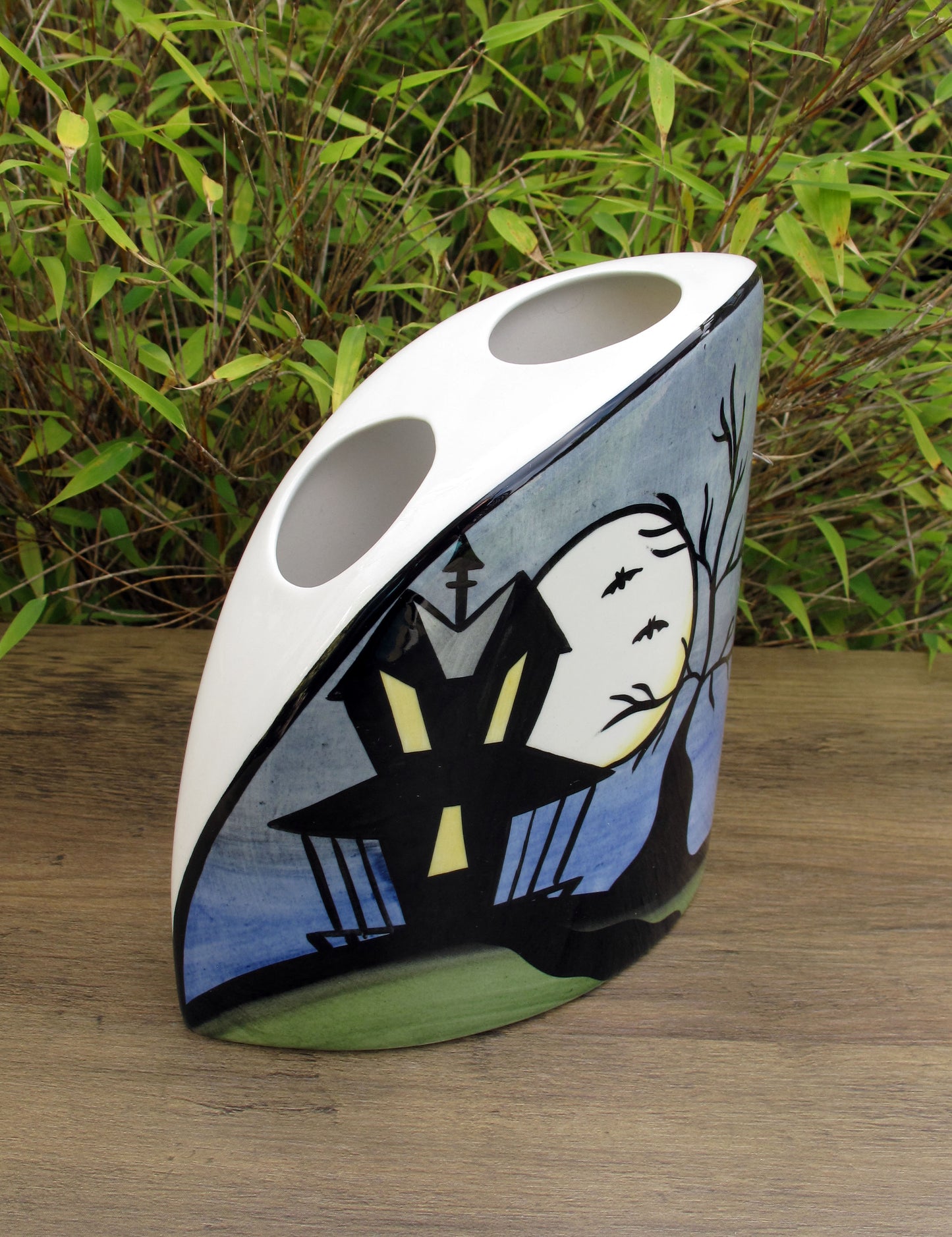 Lorna Bailey RARE PROTOTYPE HAUNTED HOUSE QUADRANT VASE OCTOBER 2003 Halloween