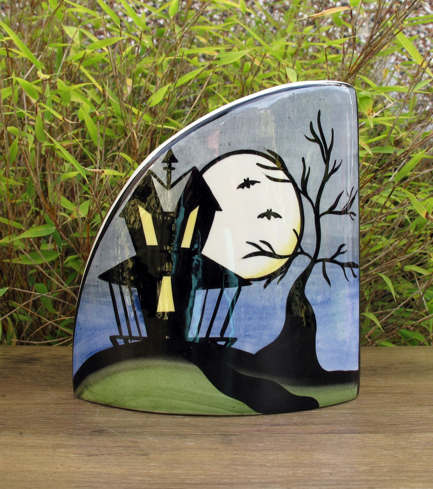 Lorna Bailey RARE PROTOTYPE HAUNTED HOUSE QUADRANT VASE OCTOBER 2003 Halloween