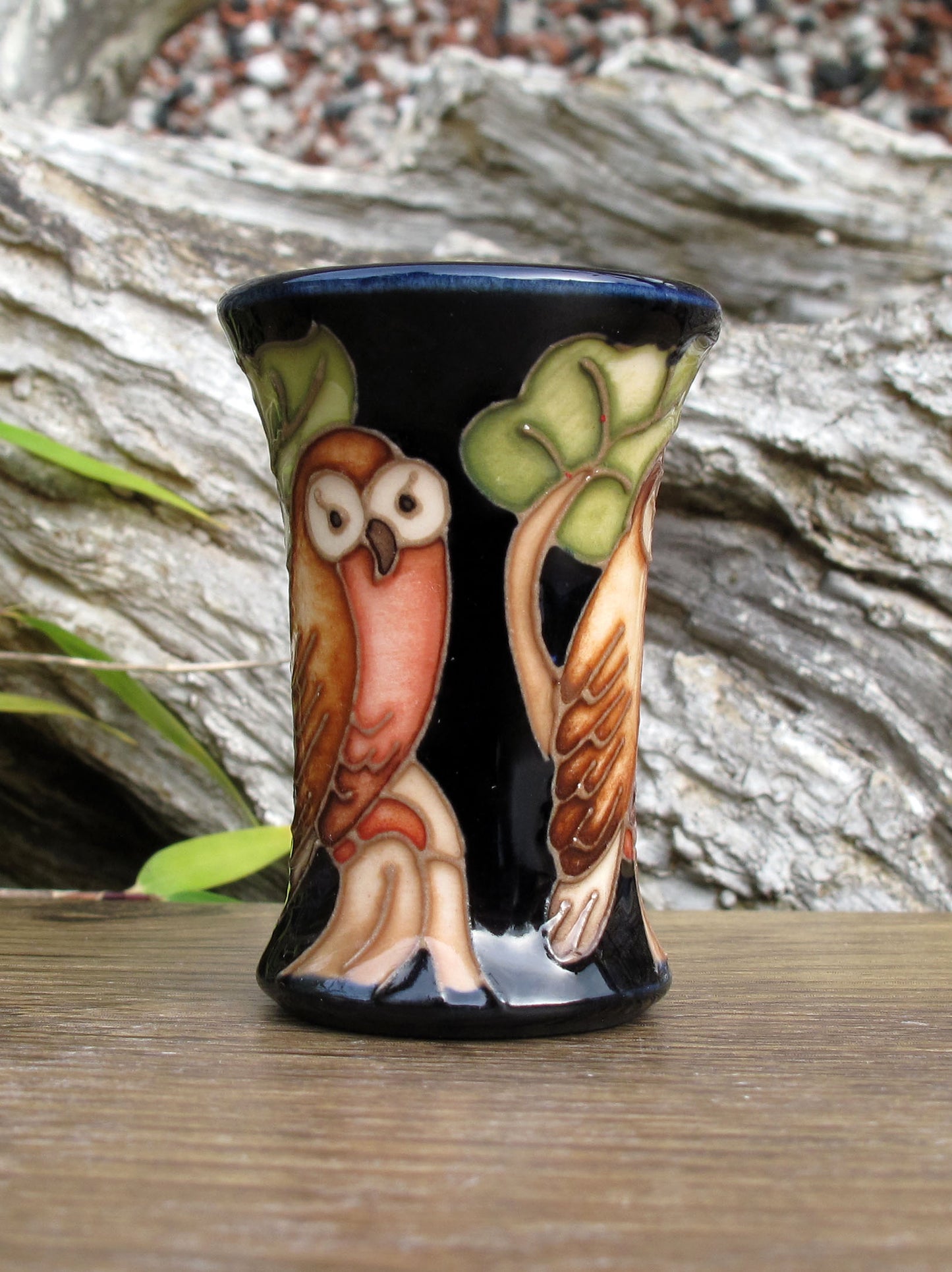 Moorcroft Exquisite Miniature THE OWL 158/2 Vase Retail Price £174 C.F.A Voysey