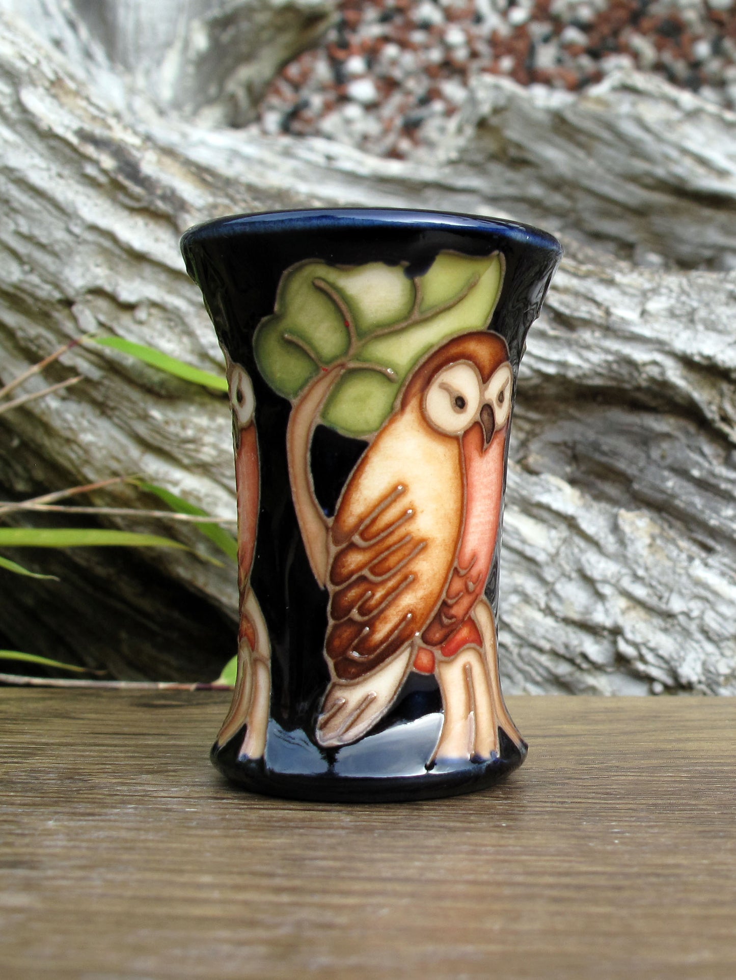 Moorcroft Exquisite Miniature THE OWL 158/2 Vase Retail Price £174 C.F.A Voysey
