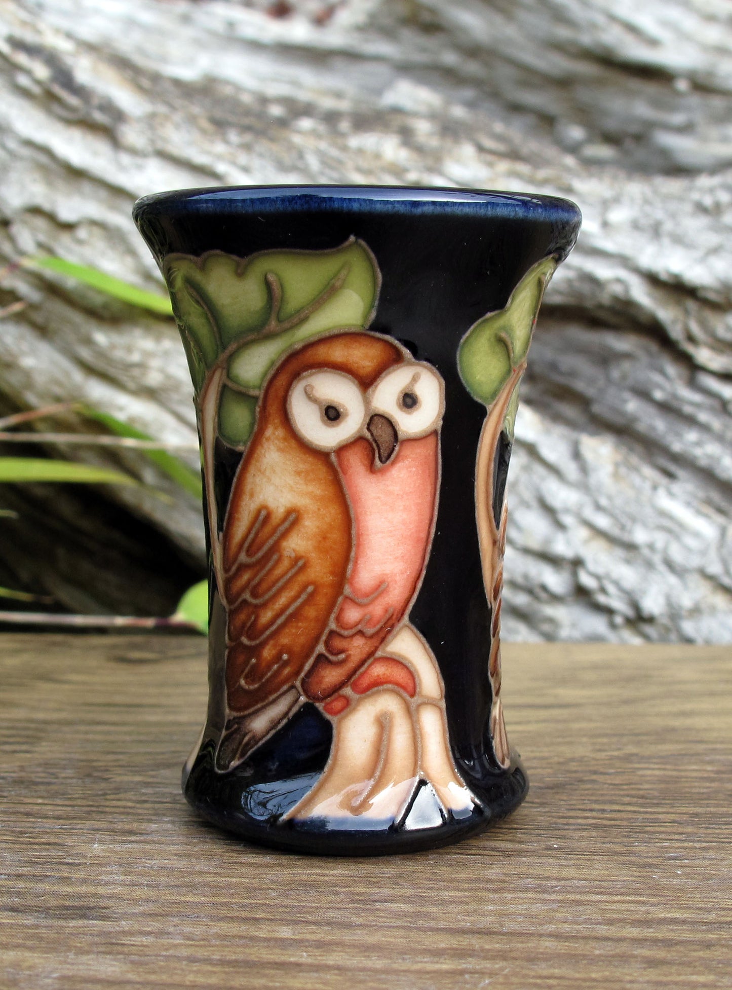 Moorcroft Exquisite Miniature THE OWL 158/2 Vase Retail Price £174 C.F.A Voysey