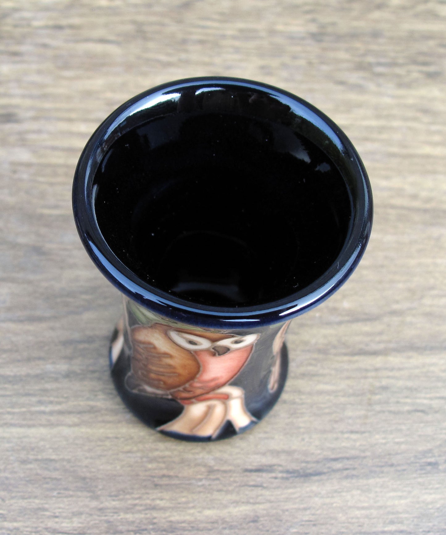 Moorcroft Exquisite Miniature THE OWL 158/2 Vase Retail Price £174 C.F.A Voysey