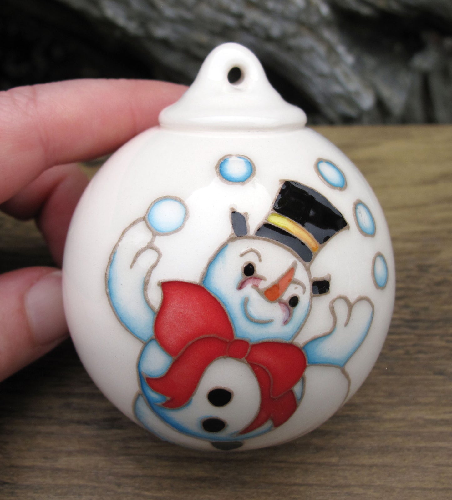 Moorcroft THE JUGGLER ( SNOWMAN ) BAUBLE Retail Price £135 Tree Decoration