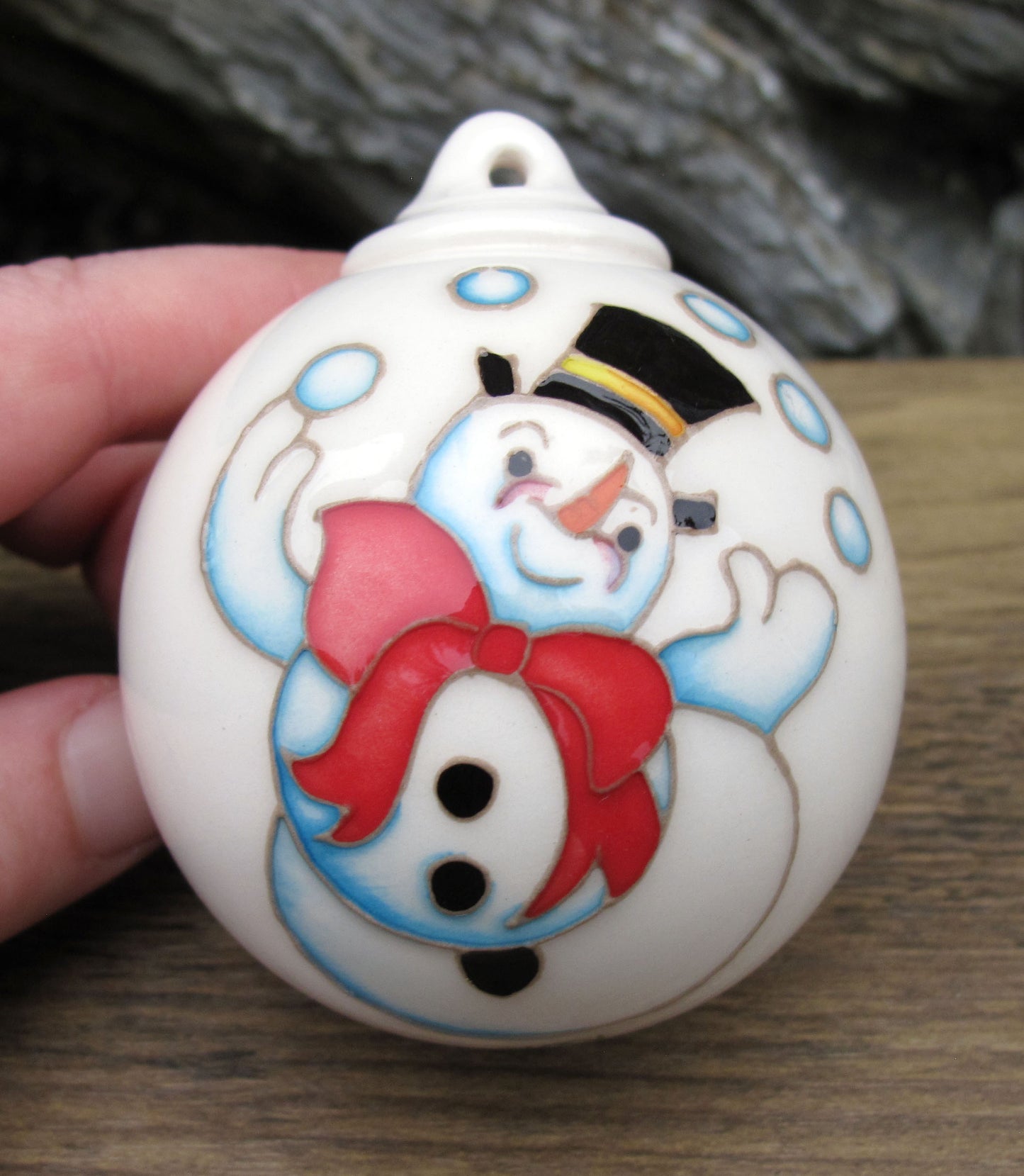 Moorcroft THE JUGGLER ( SNOWMAN ) BAUBLE Retail Price £135 Tree Decoration