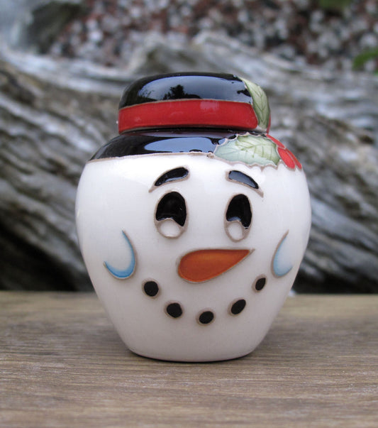 Moorcroft JOLLY SNOWMAN Miniature Ginger Jar 769/2 Retail Price £136 Christmas