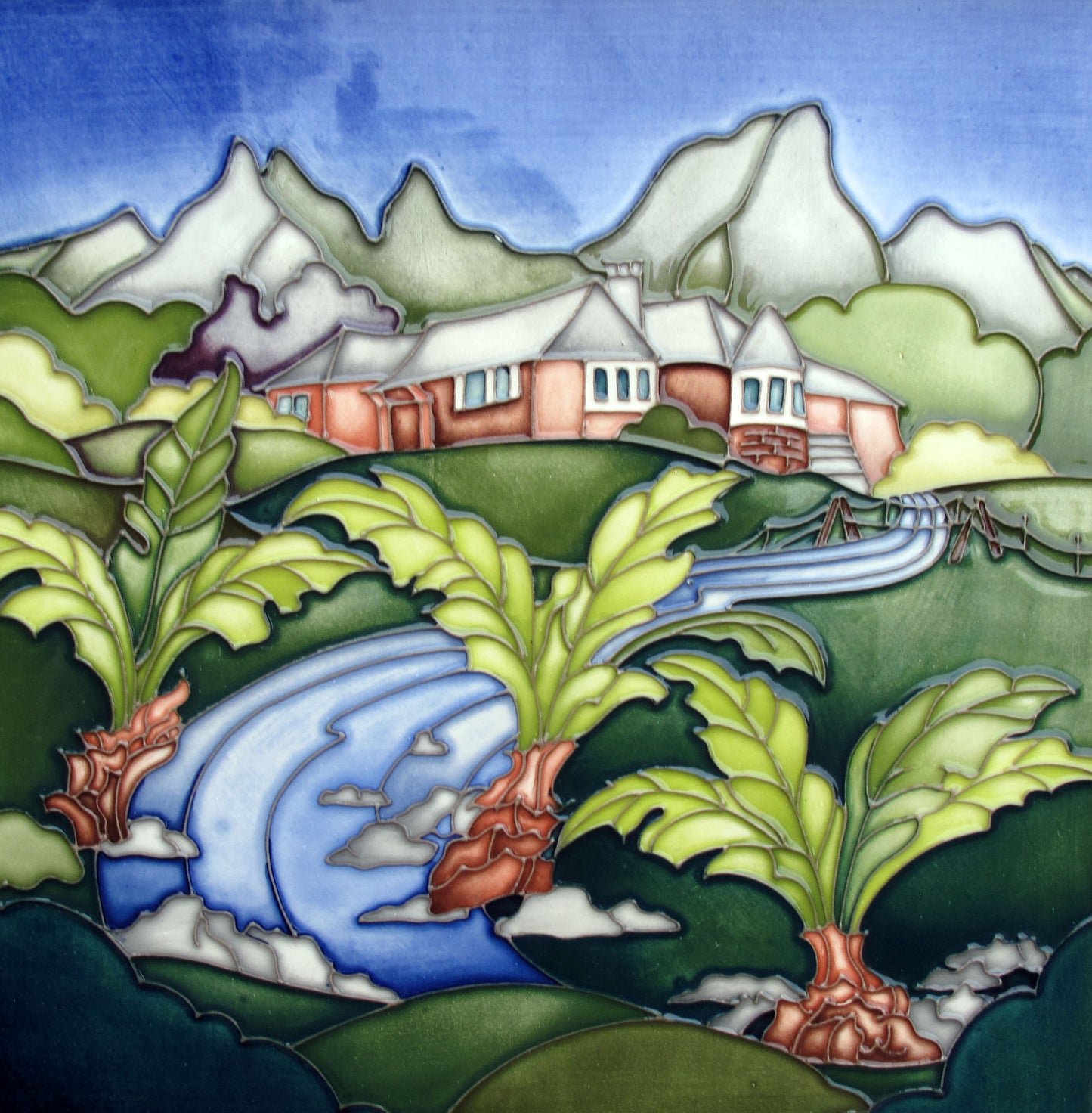 Moorcroft Rare SAGANA LODGE Trial Dated 22.6.21 Plaque PLQ8 Retail Price £540