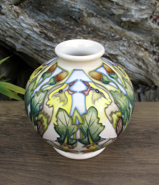 Moorcroft RSPB WOOD WARBLER Vase 41/4 Limited Edition 18/25 Retail Price £575