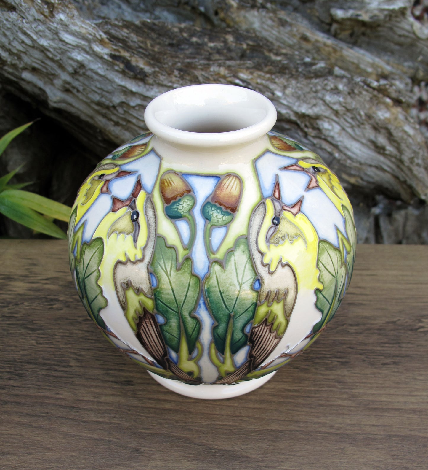 Moorcroft RSPB WOOD WARBLER Vase 41/4 Limited Edition 18/25 Retail Price £575