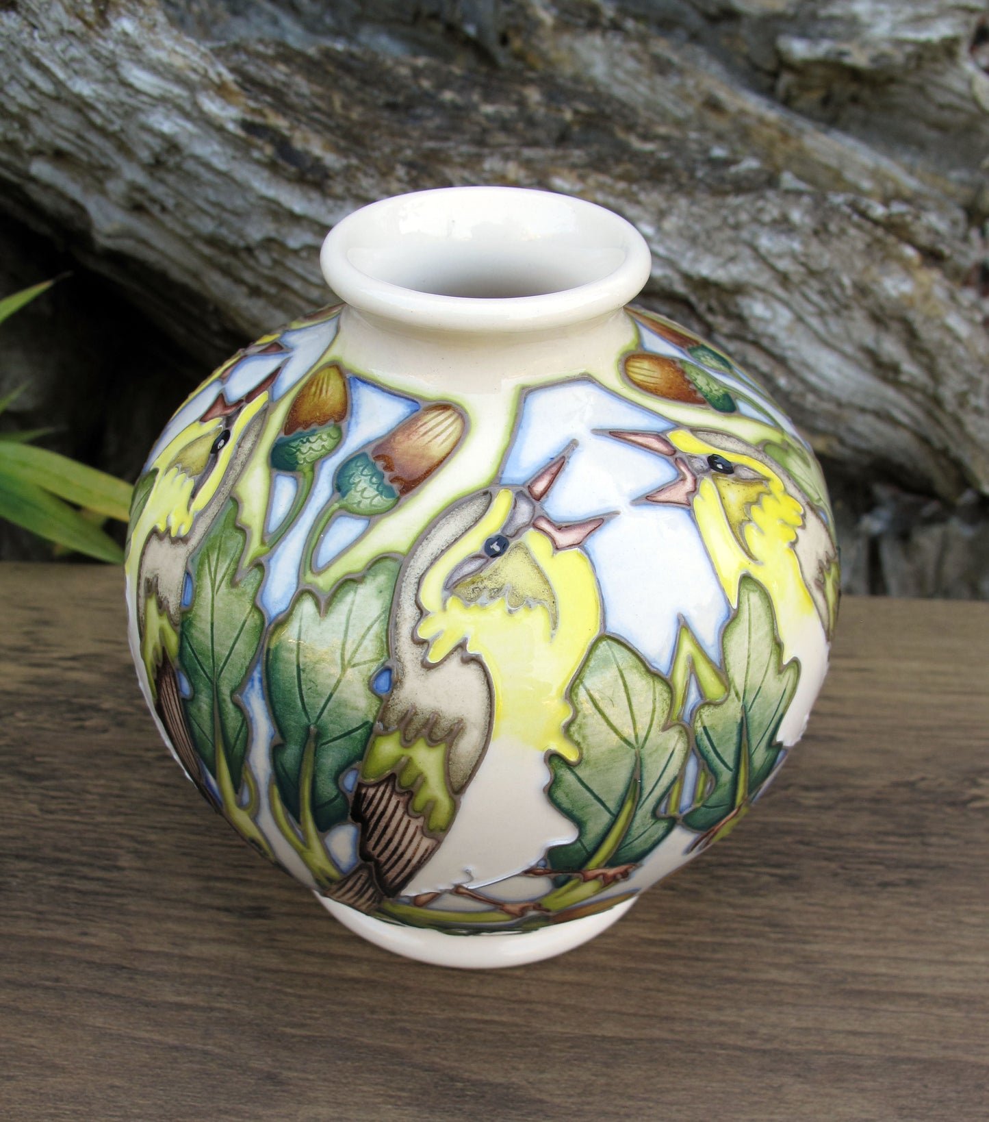 Moorcroft RSPB WOOD WARBLER Vase 41/4 Limited Edition 18/25 Retail Price £575