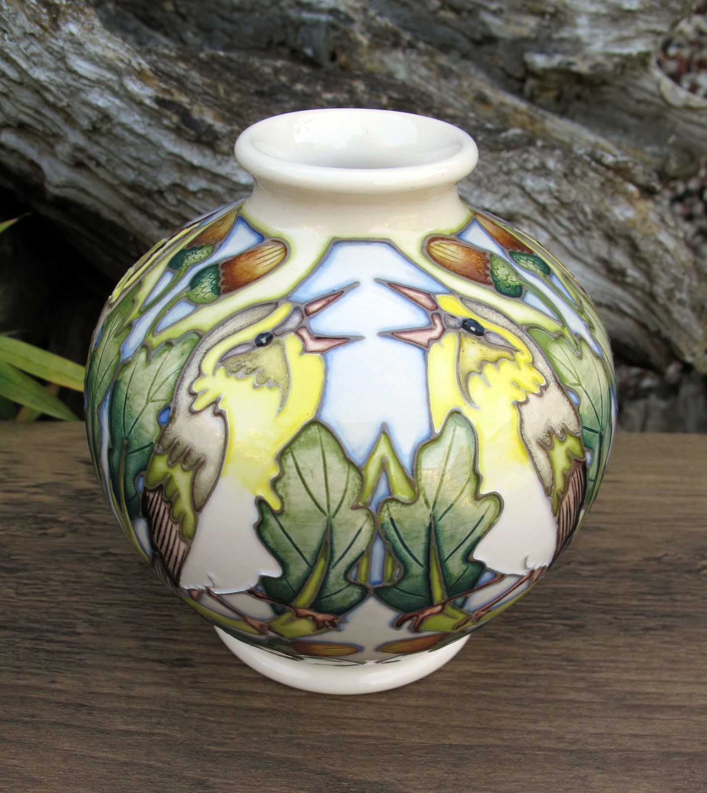Moorcroft RSPB WOOD WARBLER Vase 41/4 Limited Edition 18/25 Retail Price £575