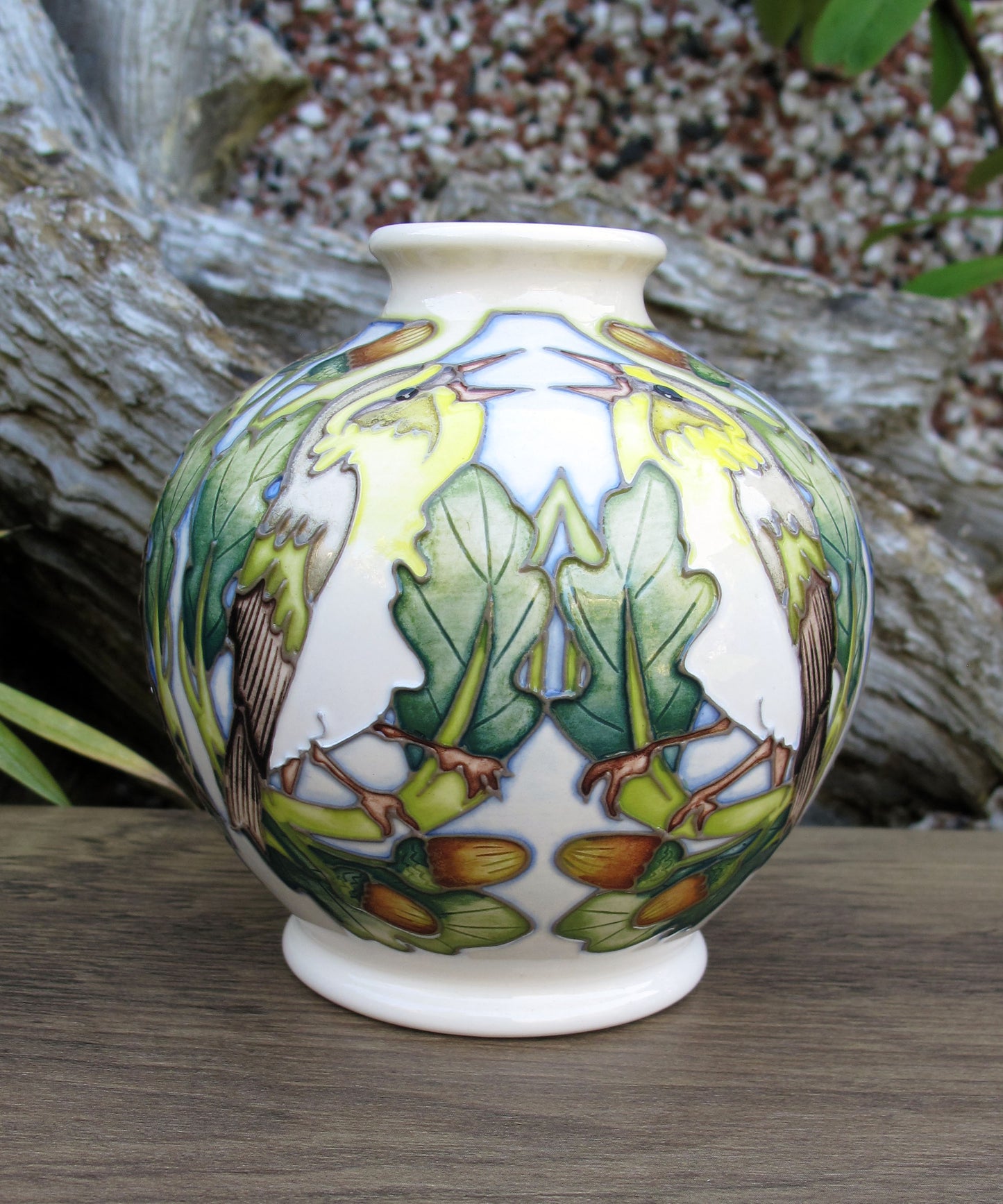 Moorcroft RSPB WOOD WARBLER Vase 41/4 Limited Edition 18/25 Retail Price £575