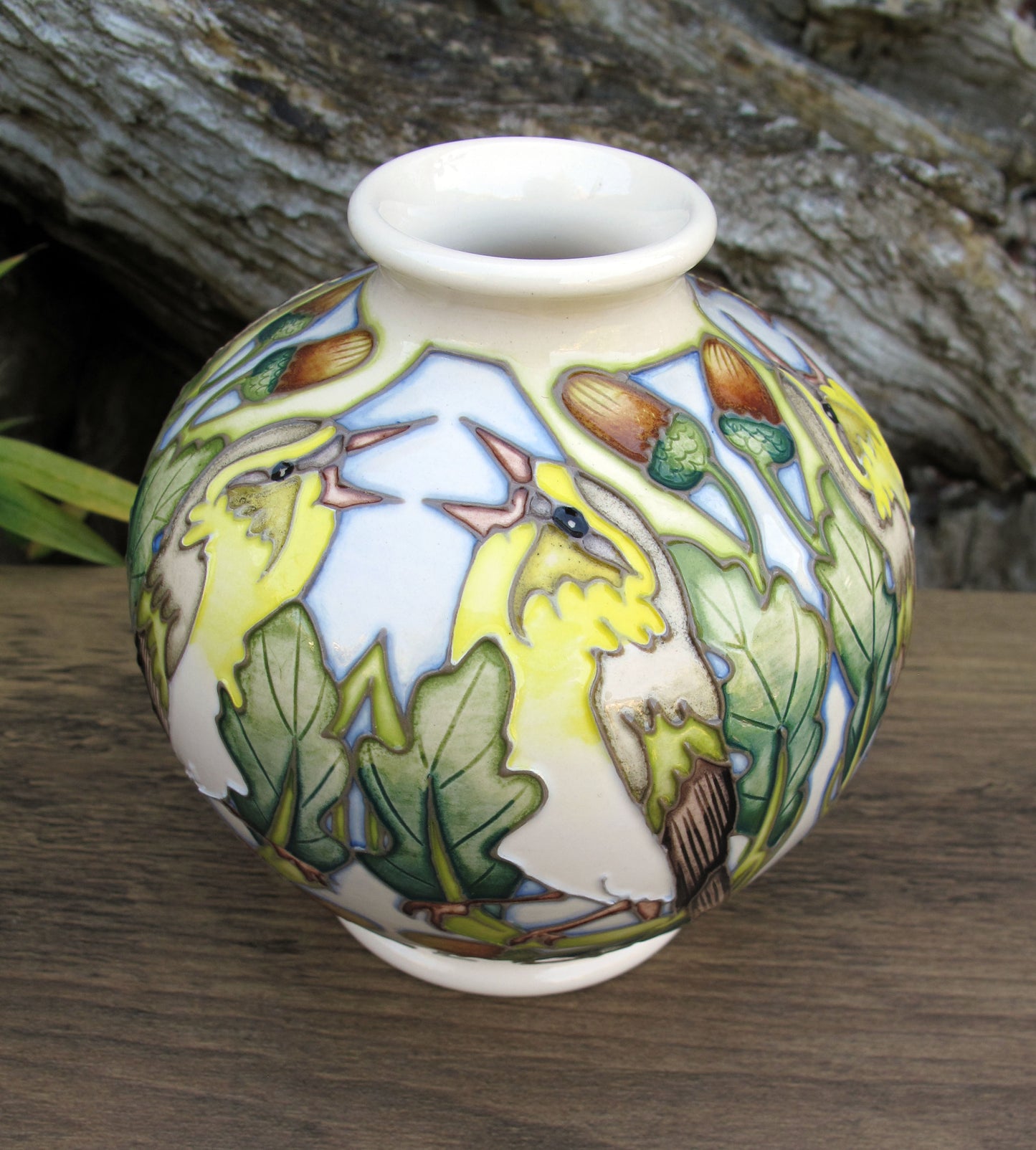 Moorcroft RSPB WOOD WARBLER Vase 41/4 Limited Edition 18/25 Retail Price £575