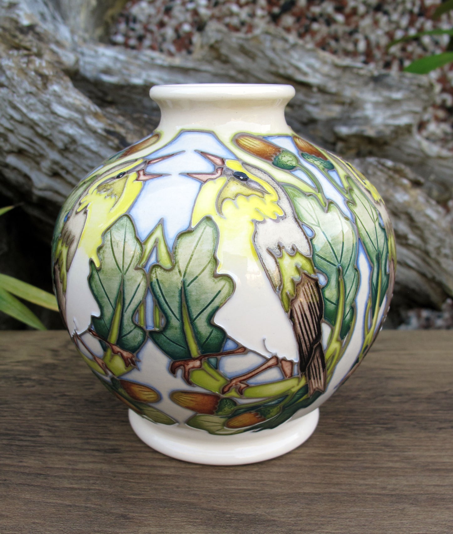 Moorcroft RSPB WOOD WARBLER Vase 41/4 Limited Edition 18/25 Retail Price £575