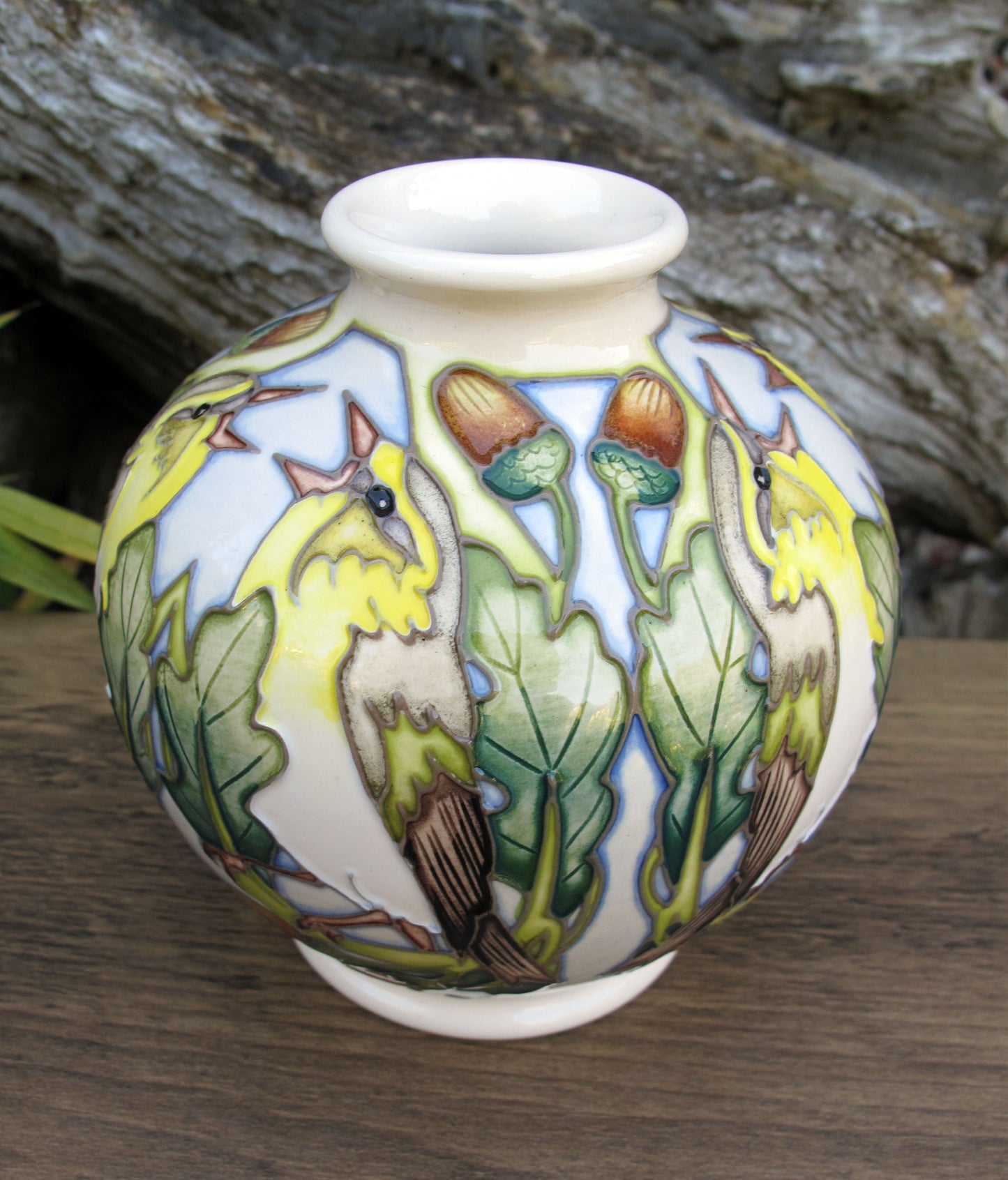 Moorcroft RSPB WOOD WARBLER Vase 41/4 Limited Edition 18/25 Retail Price £575