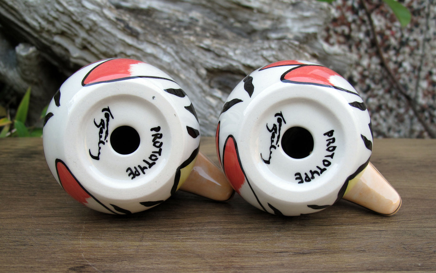 Lorna Bailey RARE PROTOTYPE PAIR OF DUCK CRUETS SALT & PEPPER 2005