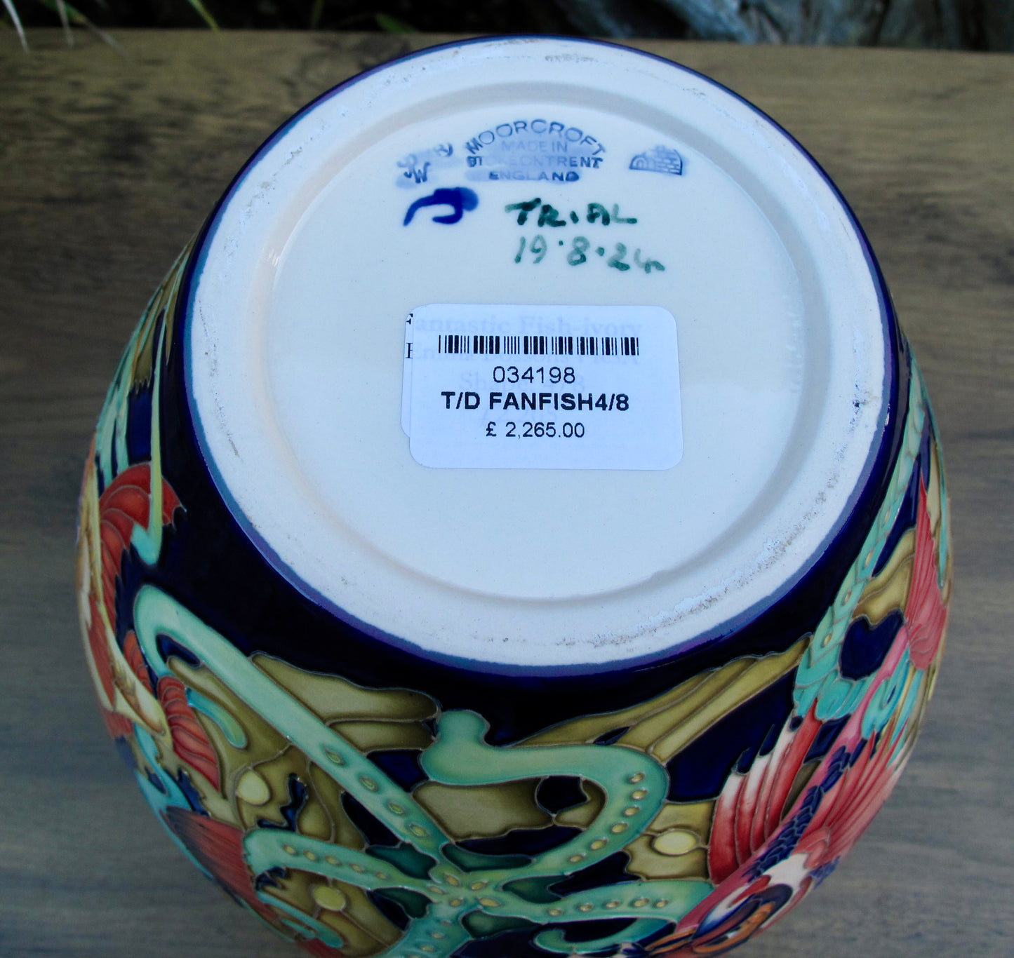 Moorcroft Rare FANTASTIC FISH Vase 4/8 Trial 19.8.24 Retail Price £2265