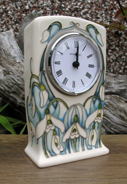 Moorcroft GISELLE Clock CL1 First Quality , Snowdrop Sensations 2025 Collection