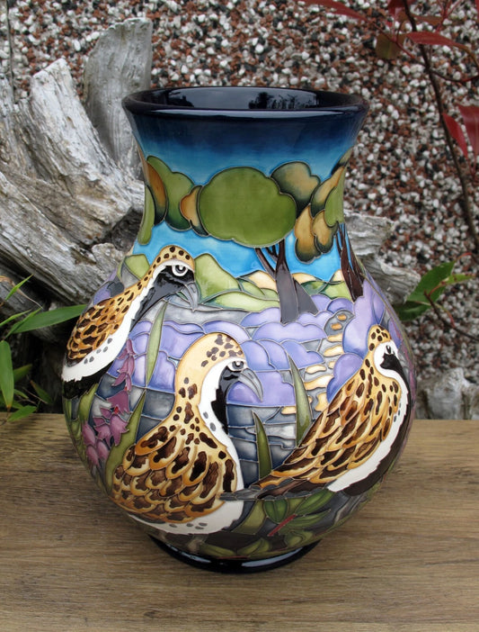 Moorcroft RARE GOLDEN PLOVERS Limited Edition 2/10 Vase 869/9 RRP £1995 Birds