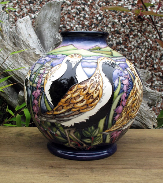 Moorcroft VERY RARE GOLDEN PLOVERS 41/7 Vase Trial 24.6.21 Retail Price £1795