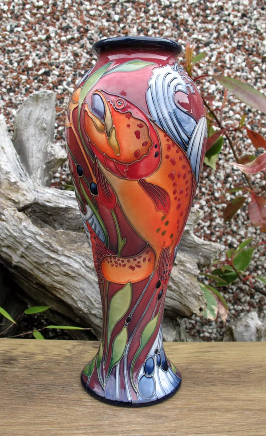 Moorcroft Very Rare FLAMBE RAINBOW TROUT 75/10 Vase Limited Edition 2/2 RRP £895