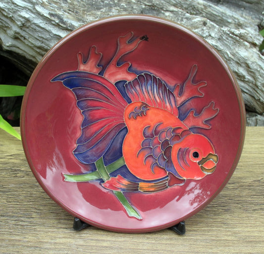Moorcroft Exquisite Rare FLAMBE FISH 780/4 Tray Coaster Retail Price £230