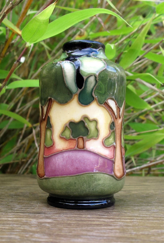 Moorcroft Exquisite KING'S WOOD Miniature Vase 98/2 Retail Price £147 R Bishop