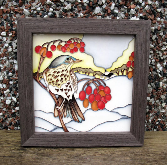 Moorcroft WINTER VISTOR  Plaque PLQ7 Numbered Edition 36 Retail Price £330 BIRDS