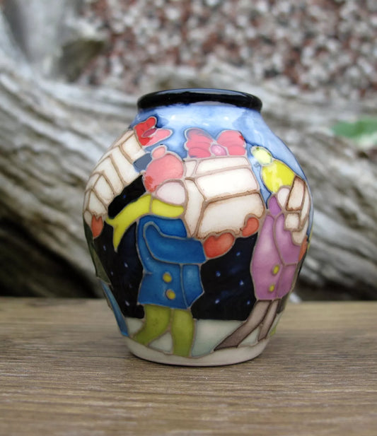 Moorcroft CHRISTMAS DELIVERY Miniature Vase 4/2 Retail Price £299