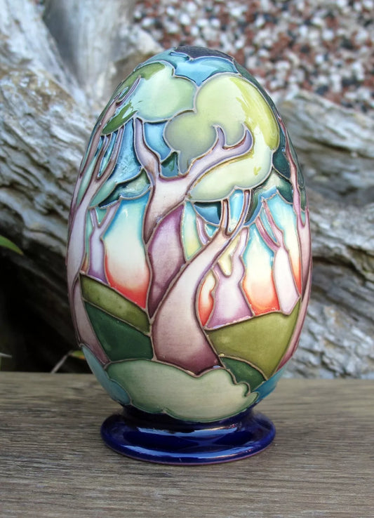 Moorcroft Exquisite COTTENAGE WOOD EGG Retail Price £540 Forest Trees