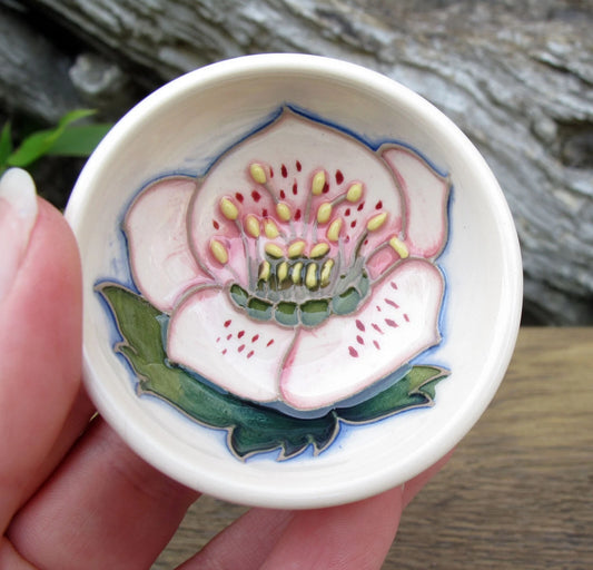 Moorcroft Miniature  ORACEL ROSE PINK Bowl Shape 711/2 Retail Price £145