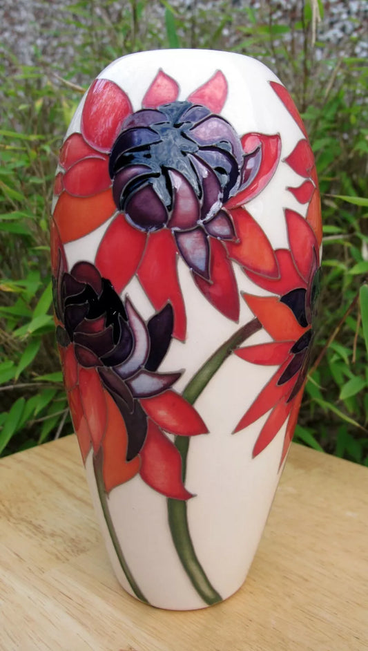 Moorcroft RUBY RED Vase Shape 101/7 Retail Price £380 Chrysanthemum Emma Bossons