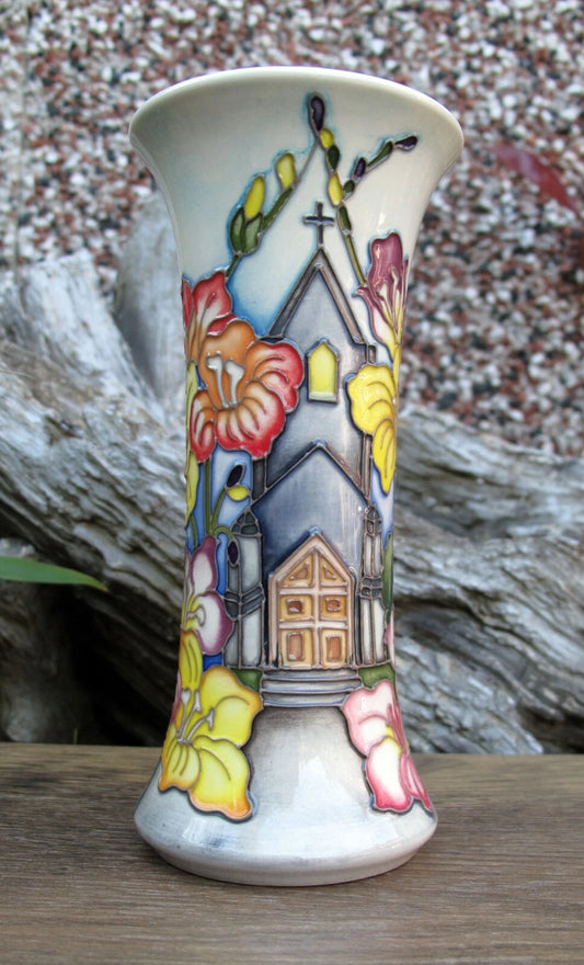 Moorcroft Rare Exquisite CHURCH Vase 159/6 Trial Dated 10.7.23 Retail Price £595